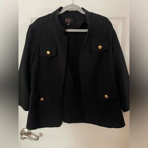 Black Women's Jacket with 3/4 length sleeves accents Large